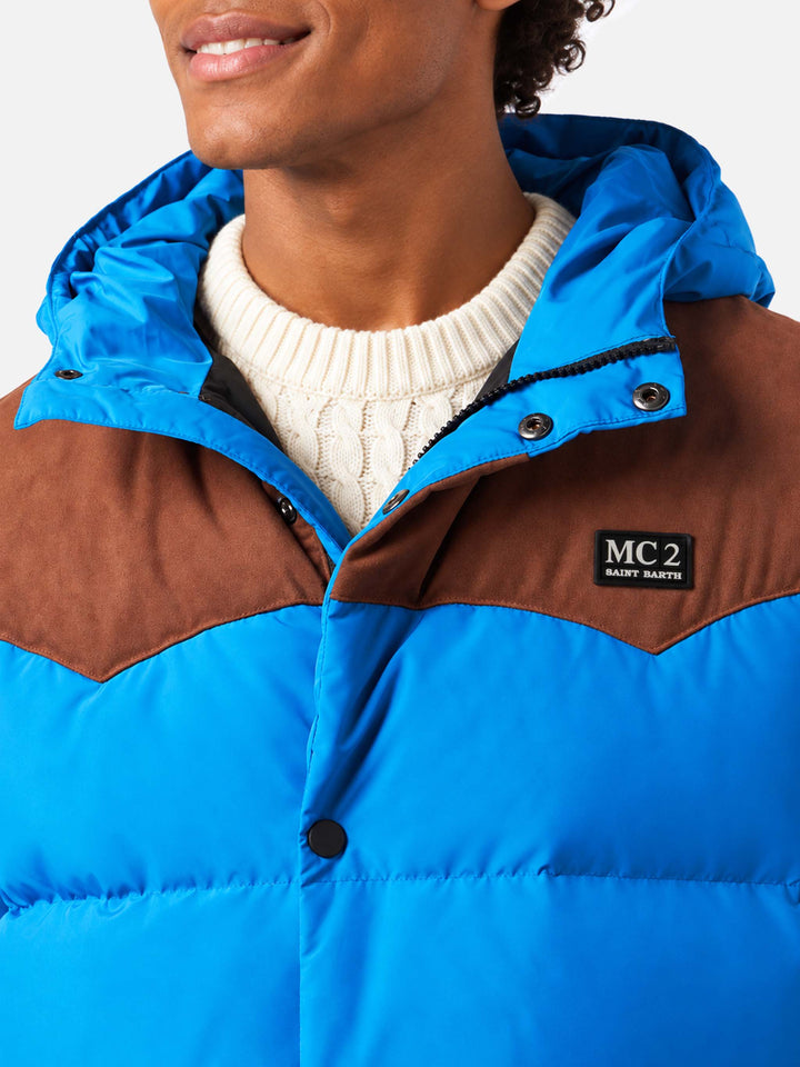 Piumino Baxter bluette con cappuccio