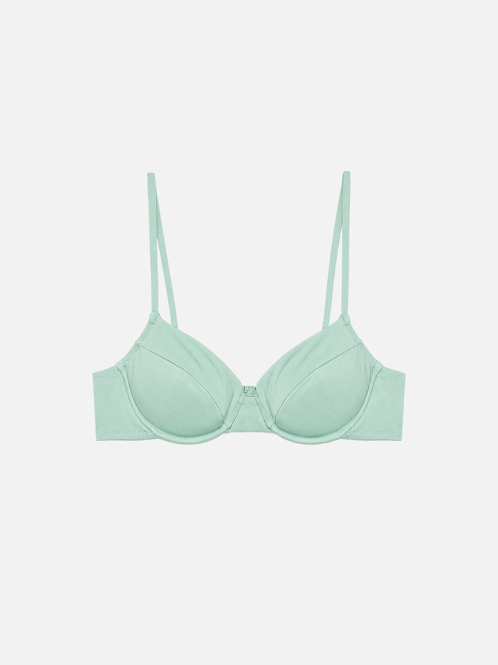 Bralette-Badeanzug für Damen in Salbei mit Bügeln