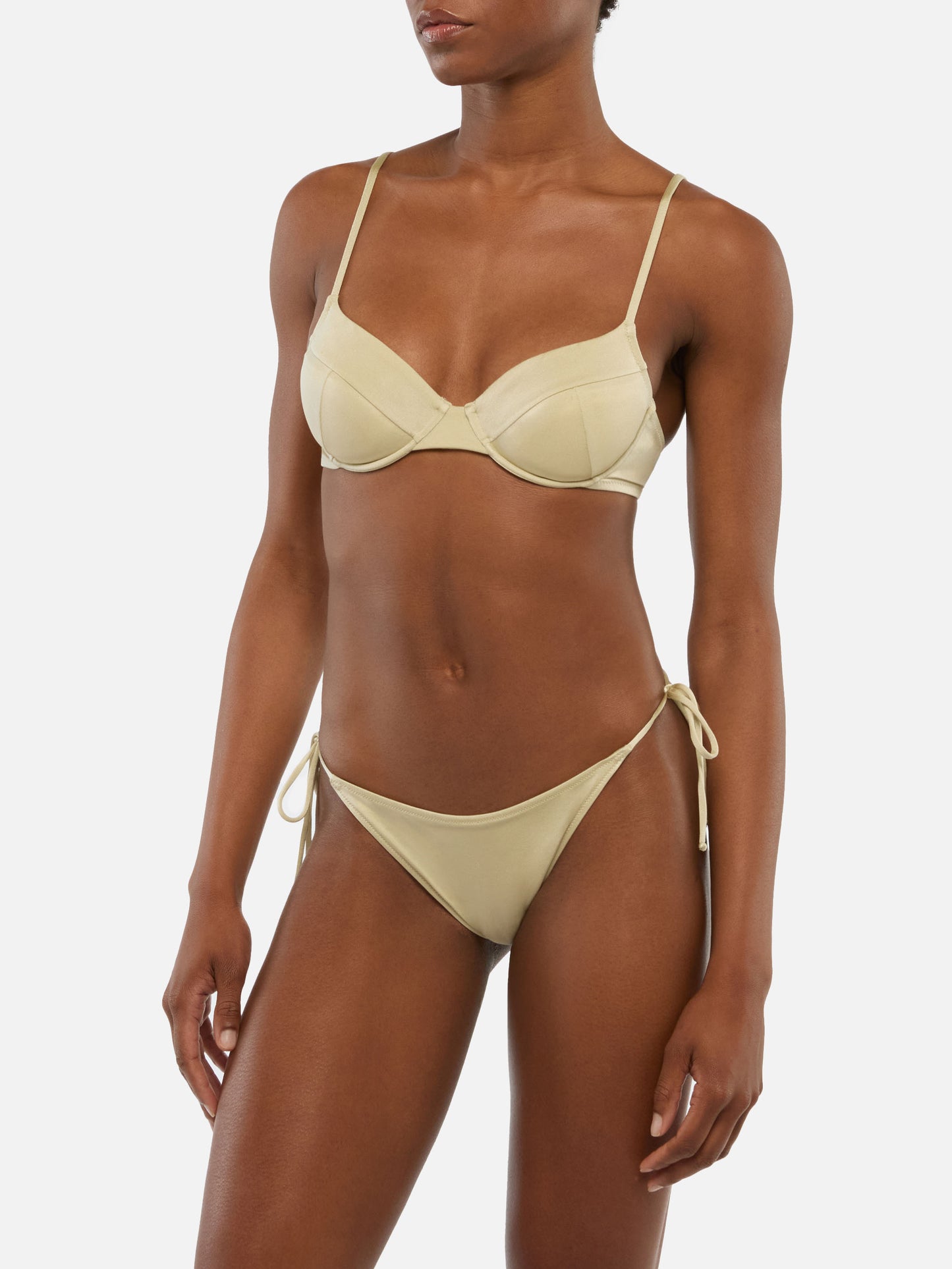 Virgo gold classic swim briefs                                                          - Bea underwired shimmer gold bralette