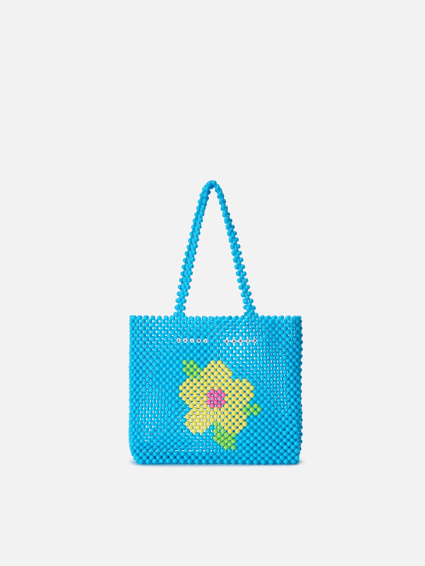 Beaded Shopper Bag turchese
