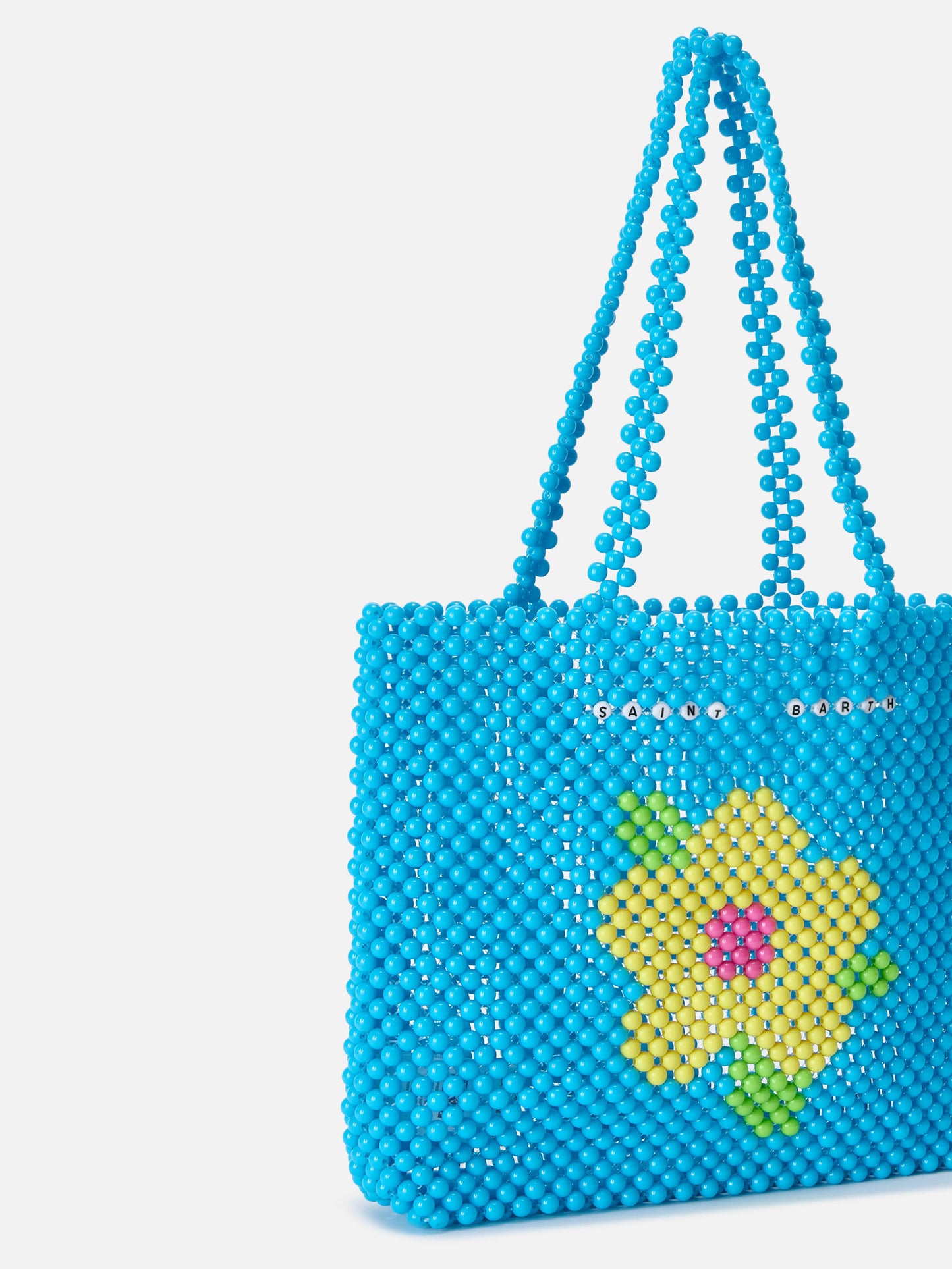 Beaded Shopper Bag turchese