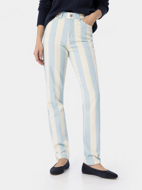 Belleville light blue striped denim pants
