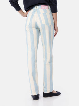 Belleville light blue striped denim pants