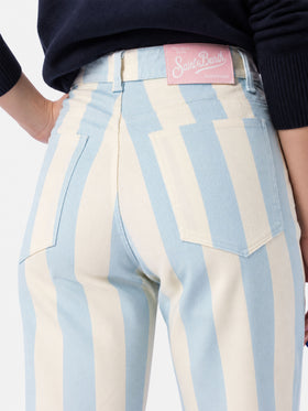 Belleville light blue striped denim pants