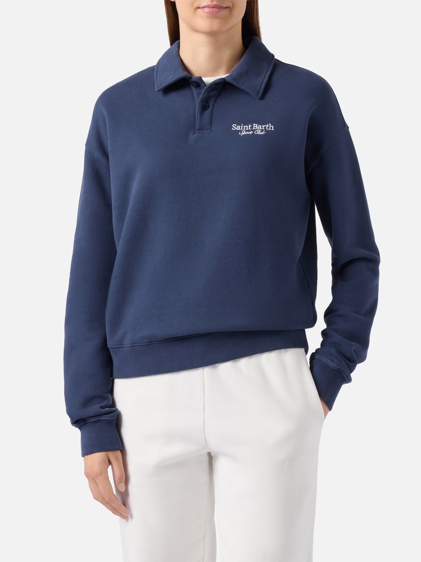 Felpa Berenice blu con ricamo Saint Barth Sport Club
