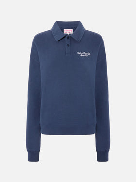 Felpa Berenice blu con ricamo Saint Barth Sport Club