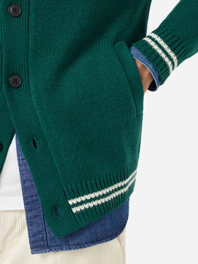 Green knit bomber college style Benjamin