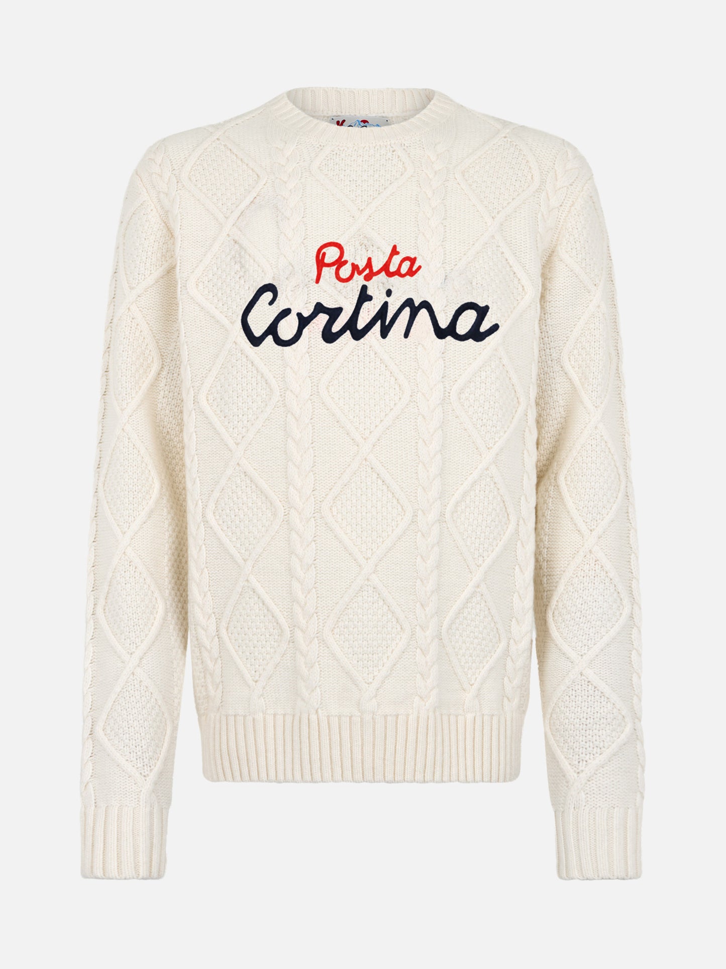 Maglione bianco a girocollo Bergen Tricot
