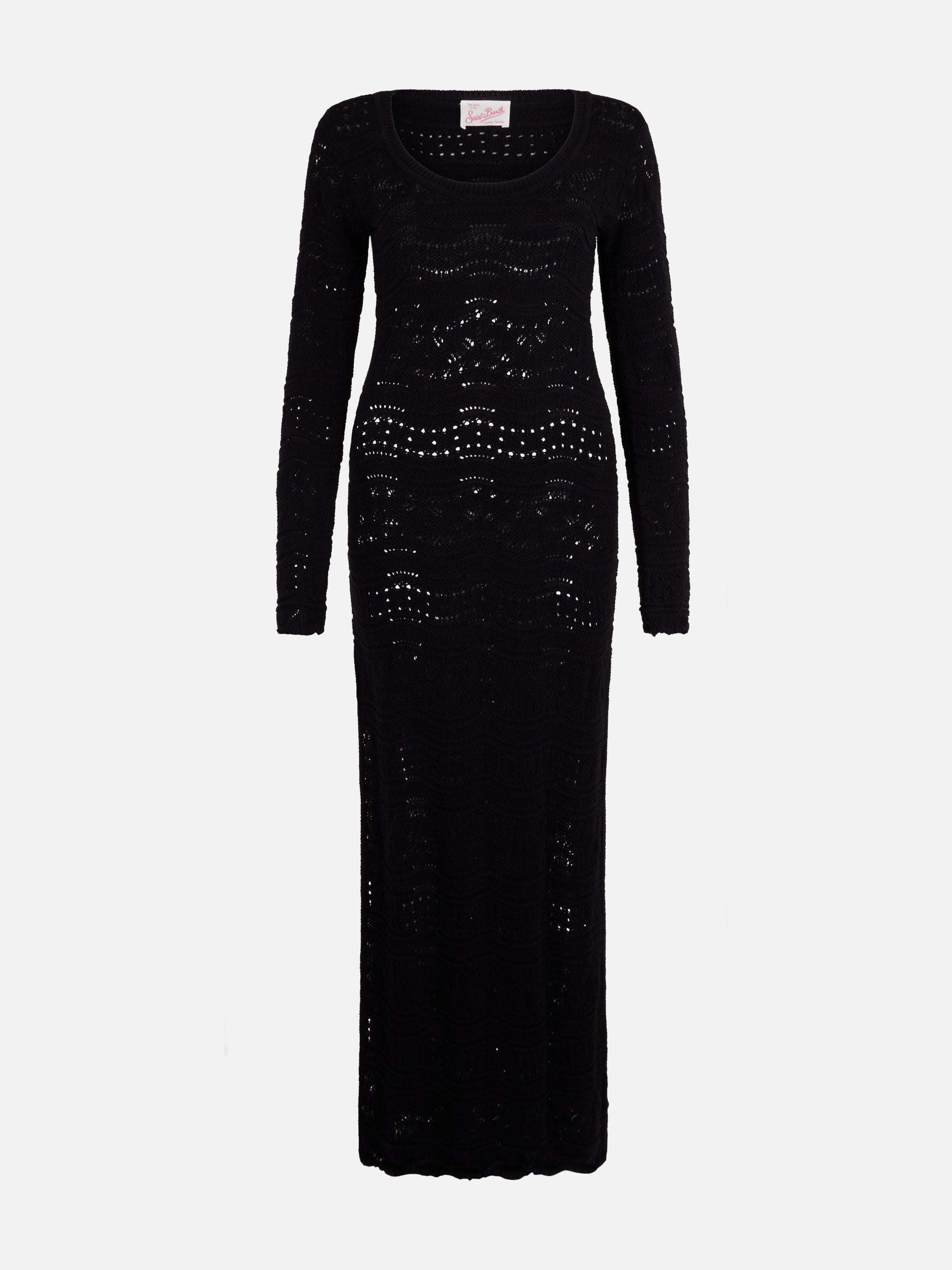 Belly black textured cotton midi dress MC2 Saint Barth Belly black textured cotton midi dress MC2 Saint Barth