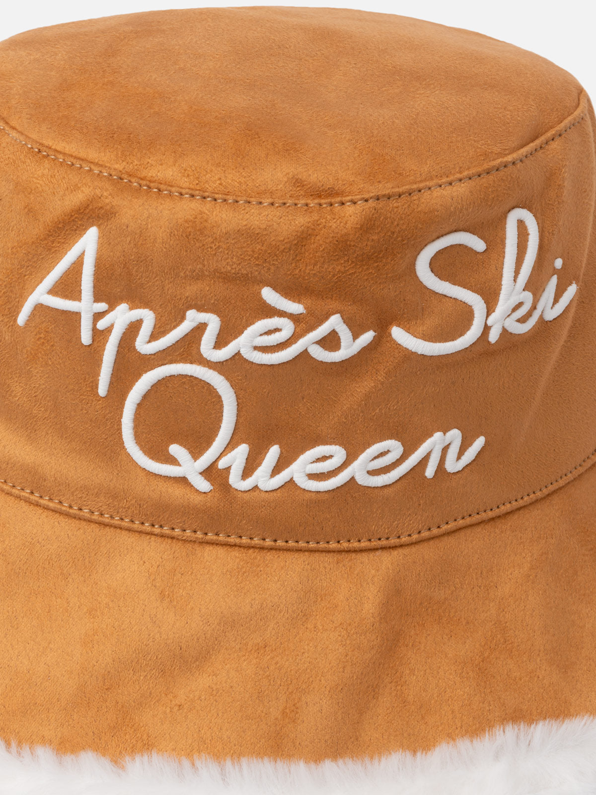 Double-face bucket hat with Après Ski Queen embroidery and furry details - MC2 Saint Barth