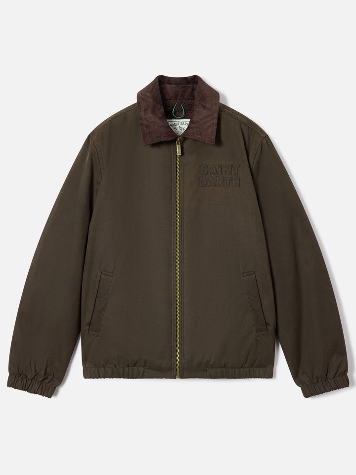 Gewachste Birdie-Jacke in Militärgrün mit Cordkragen 