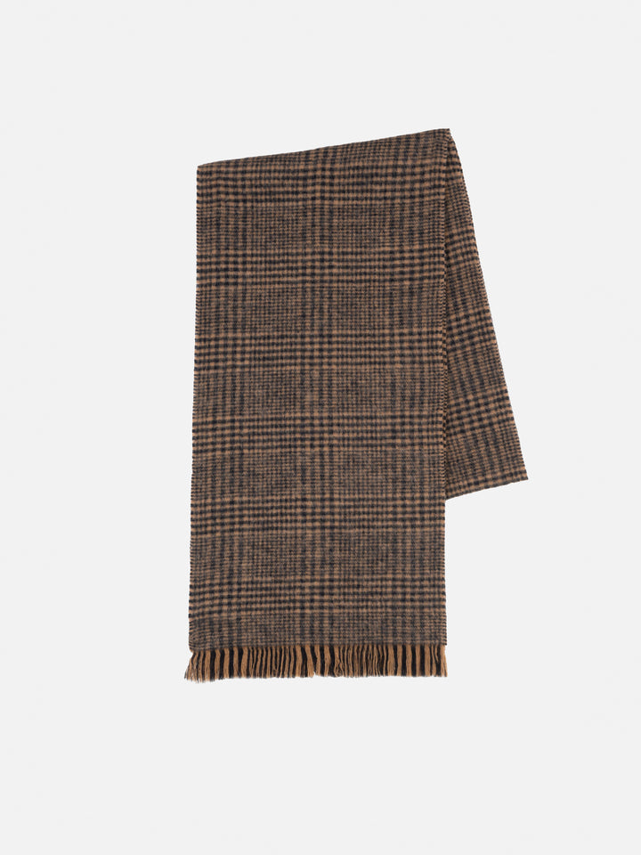 Blanket scarf with Prince of Wales pattern and St. Barth embroidery - MC2 Saint Barth