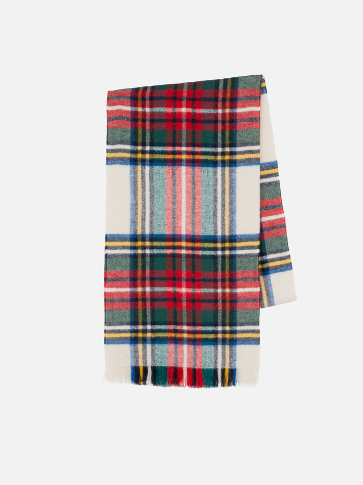 Blanket scarf with tartan pattern and St. Barth embroidery - MC2 Saint Barth