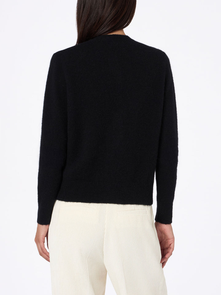 Woman black cardigan Bellamy with rhinestones - MC2 Saint Barth