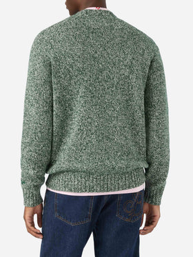 Jersey de cuello redondo Green Blunt en lana con punto mouliné 