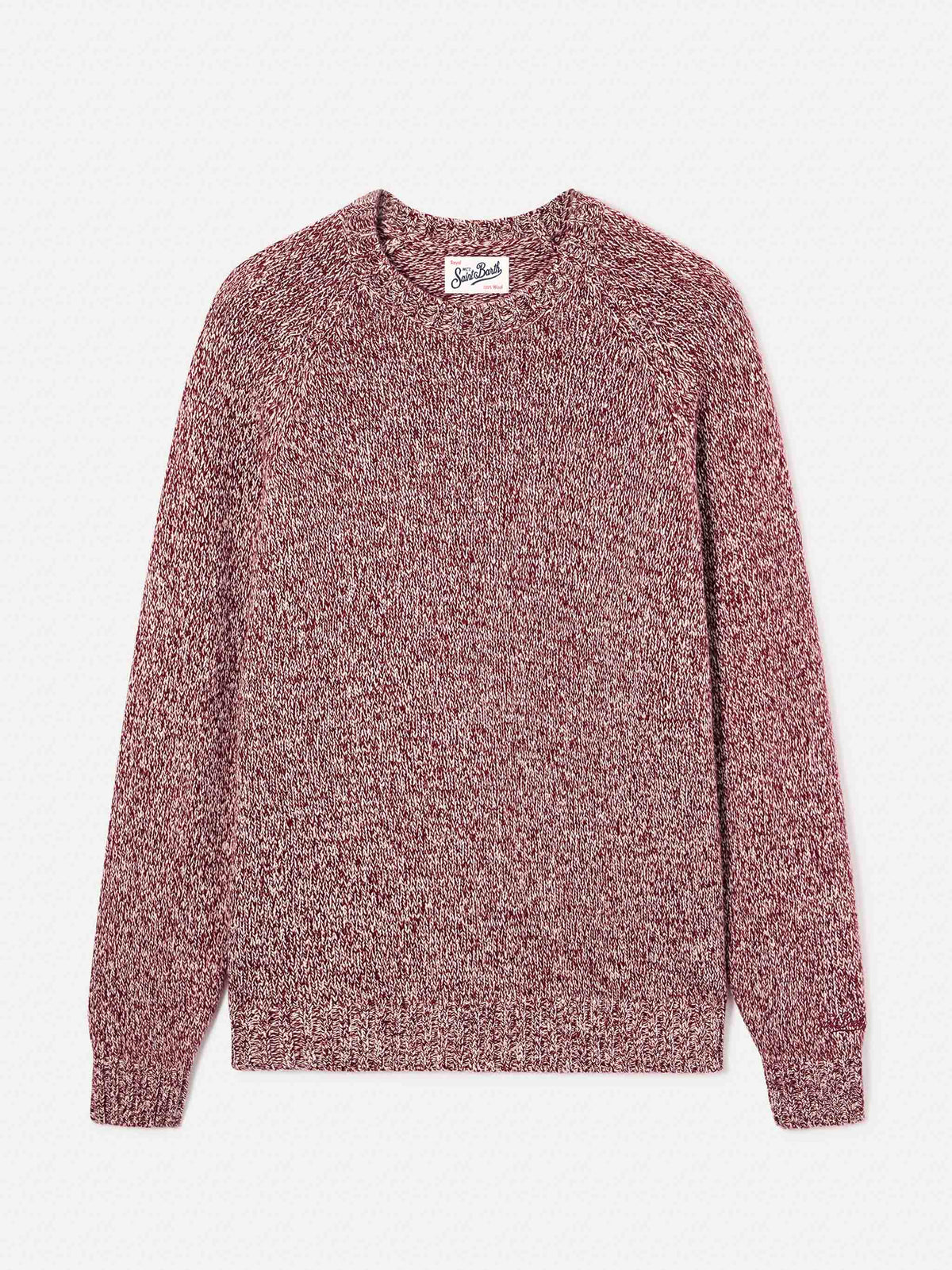 Maglia girocollo Blunt rossa in lana con lavorazione mouliné