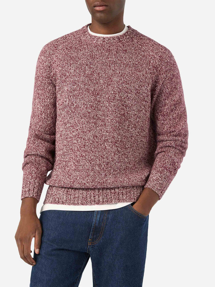 Red Blunt wool crewneck with mouliné knit