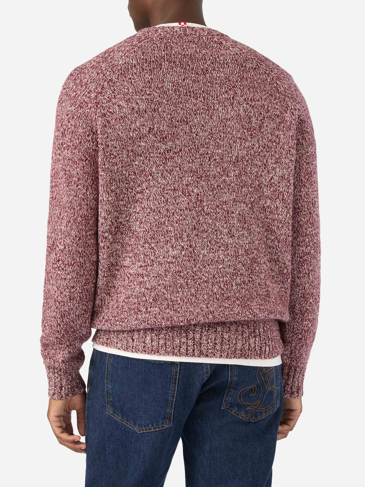 Pull ras-du-cou Red Blunt en laine avec maille mouliné 