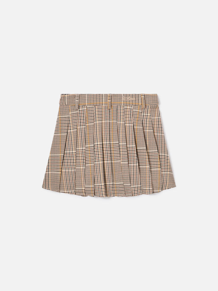 Falda de franela Blay Beige con estampado tartán 