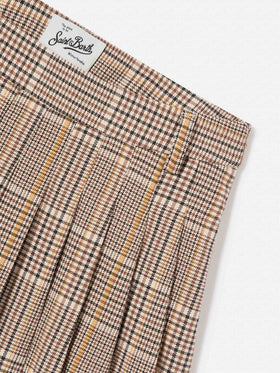 Falda de franela Blay Beige con estampado tartán 