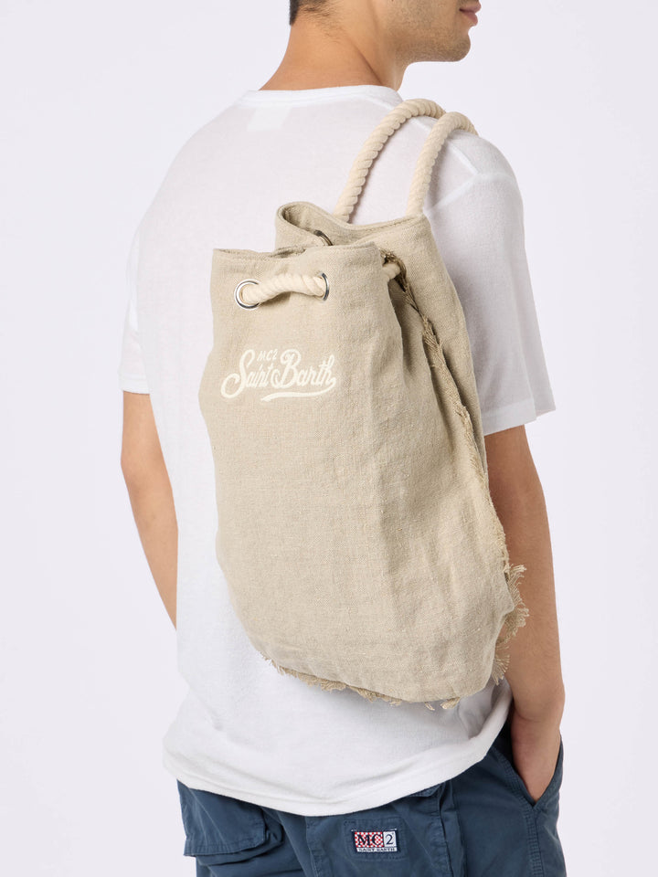 Beige boat linen backpack - MC2 Saint Barth