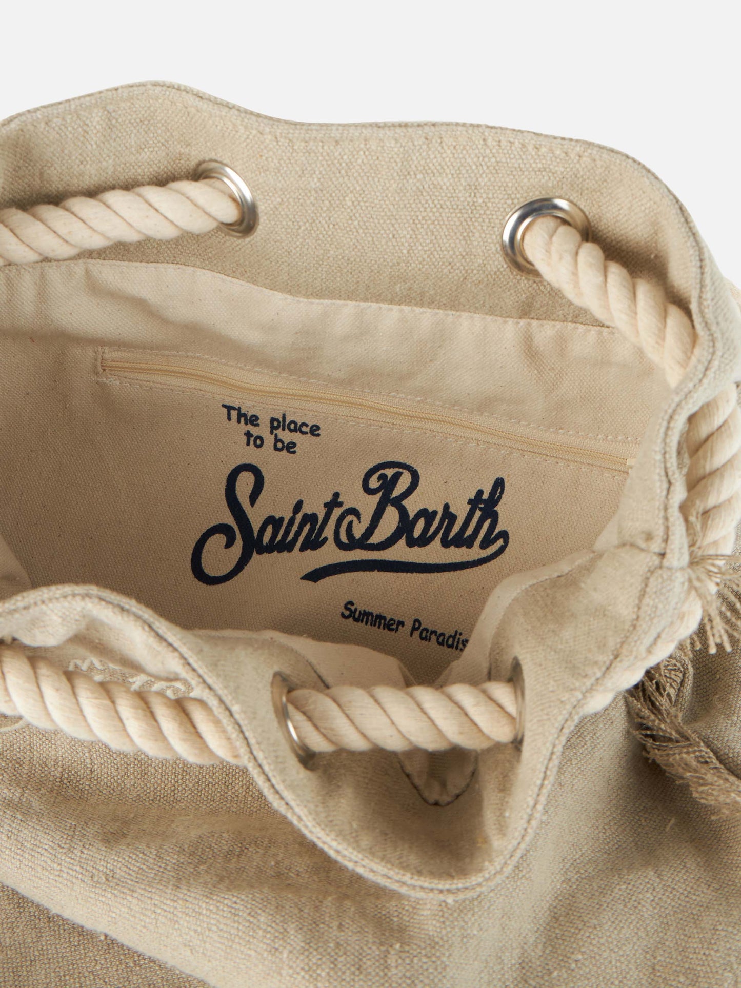 Beige boat linen backpack - MC2 Saint Barth