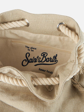 Beige boat linen backpack - MC2 Saint Barth