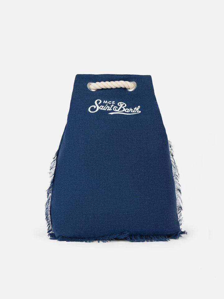 Blue boat linen backpack - MC2 Saint Barth