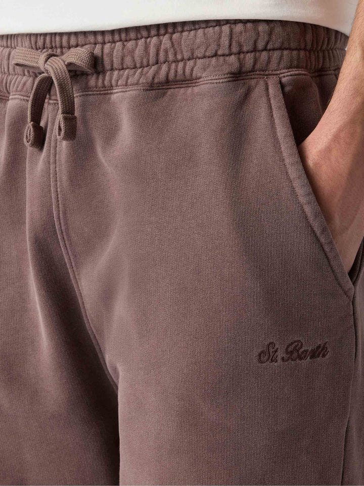 Pantaloni da tuta marroni Bolt con trattamento vintage