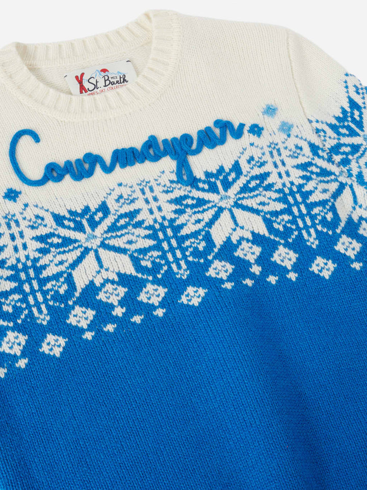 Maglione Bombardino Jr con jacquard Courmayeur e motivo fair isle