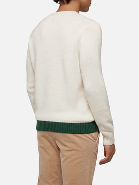 Maglione Bombardino Light bianco con jacquard Courmayeur | COURMAYEUR SPECIAL EDITION