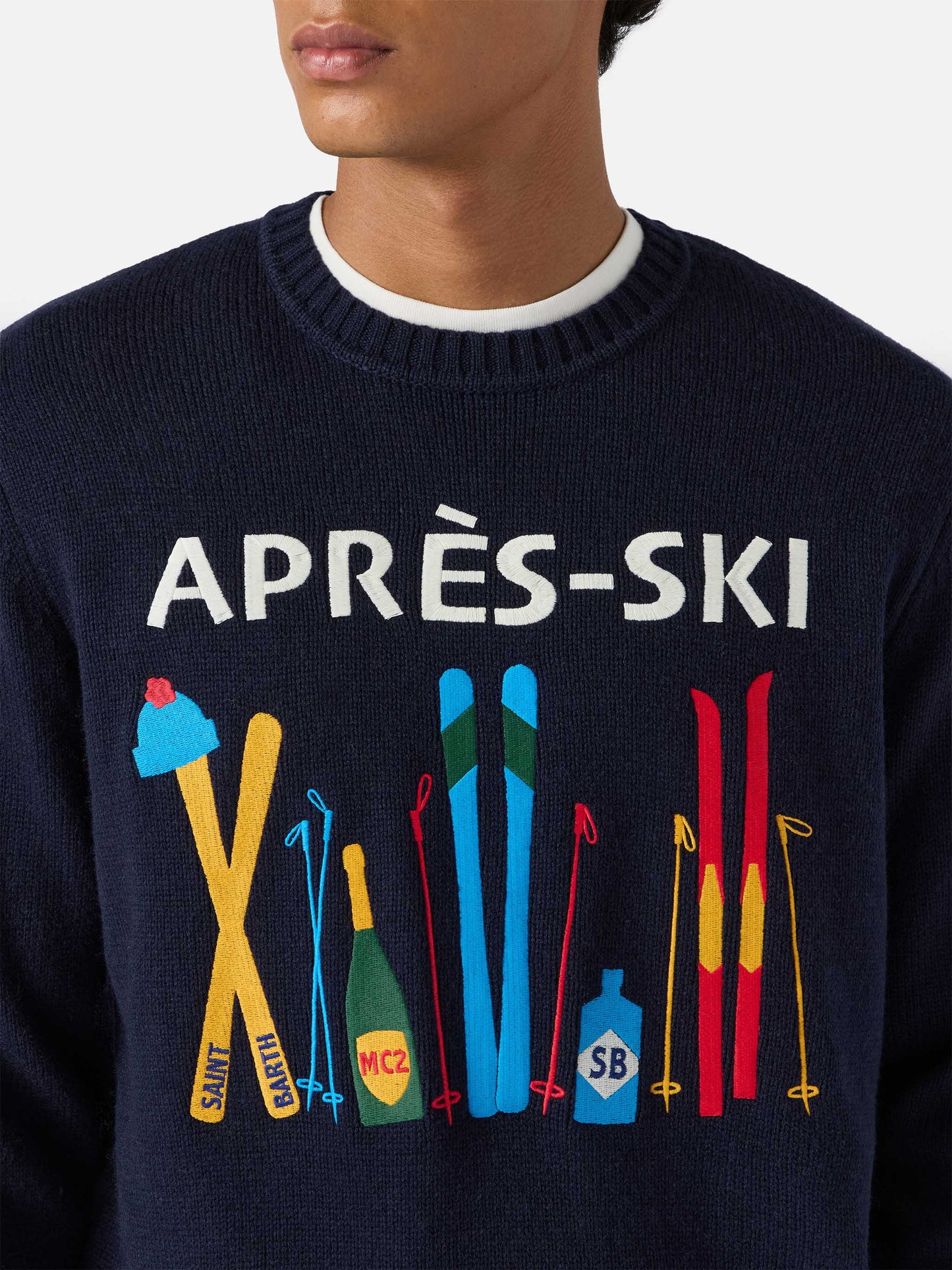 Maglione Bombardino Light blu con jacquard Après Ski