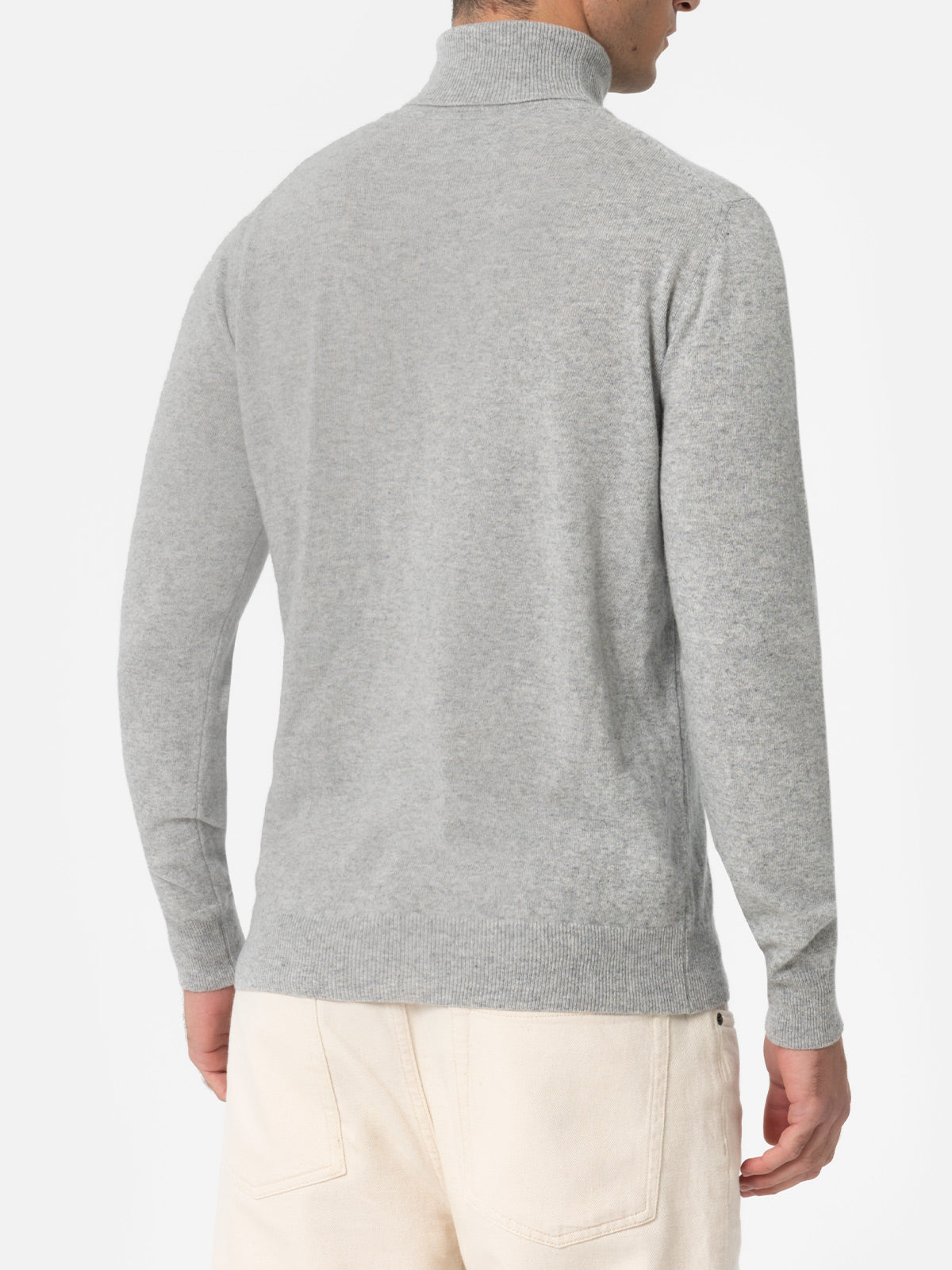 Man mélange grey blended cashmere turtleneck sweater Bond - MC2 Saint Barth