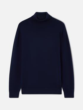 Col roulé en mélange de laine mérinos et cachemire Navy blue Bond 