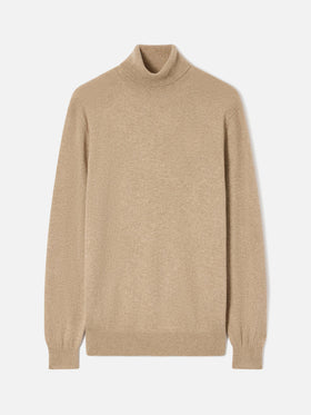 Funnel neck Bond in camel cashmere