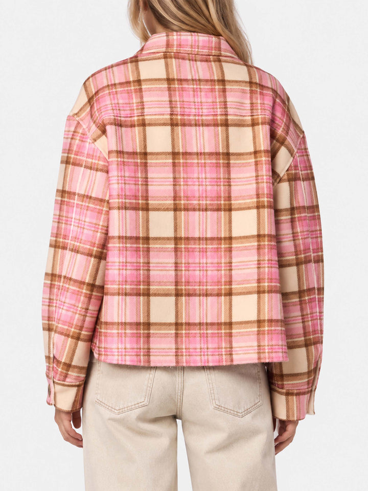 Bonnibell pink tartan wool effect jacket