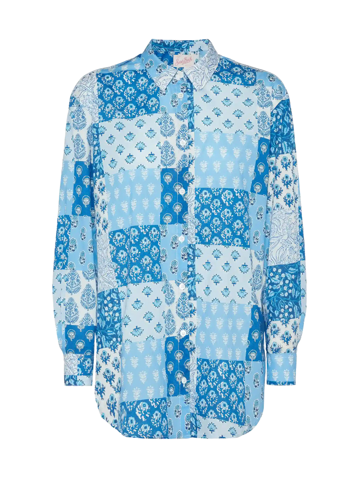 Baumwollhemd Brigitte mit Blumenprint