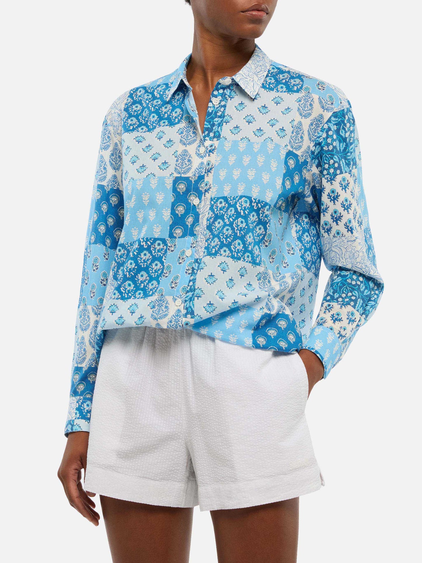 Baumwollhemd Brigitte mit Blumenprint