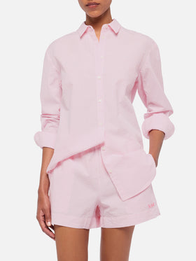 Brigitte striped-print seersucker shirt with Saint Barth embroidery - MC2 Saint Barth