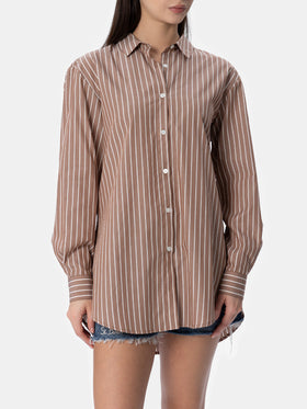 Camicia over da donna Brigitte in cotone stampa righe