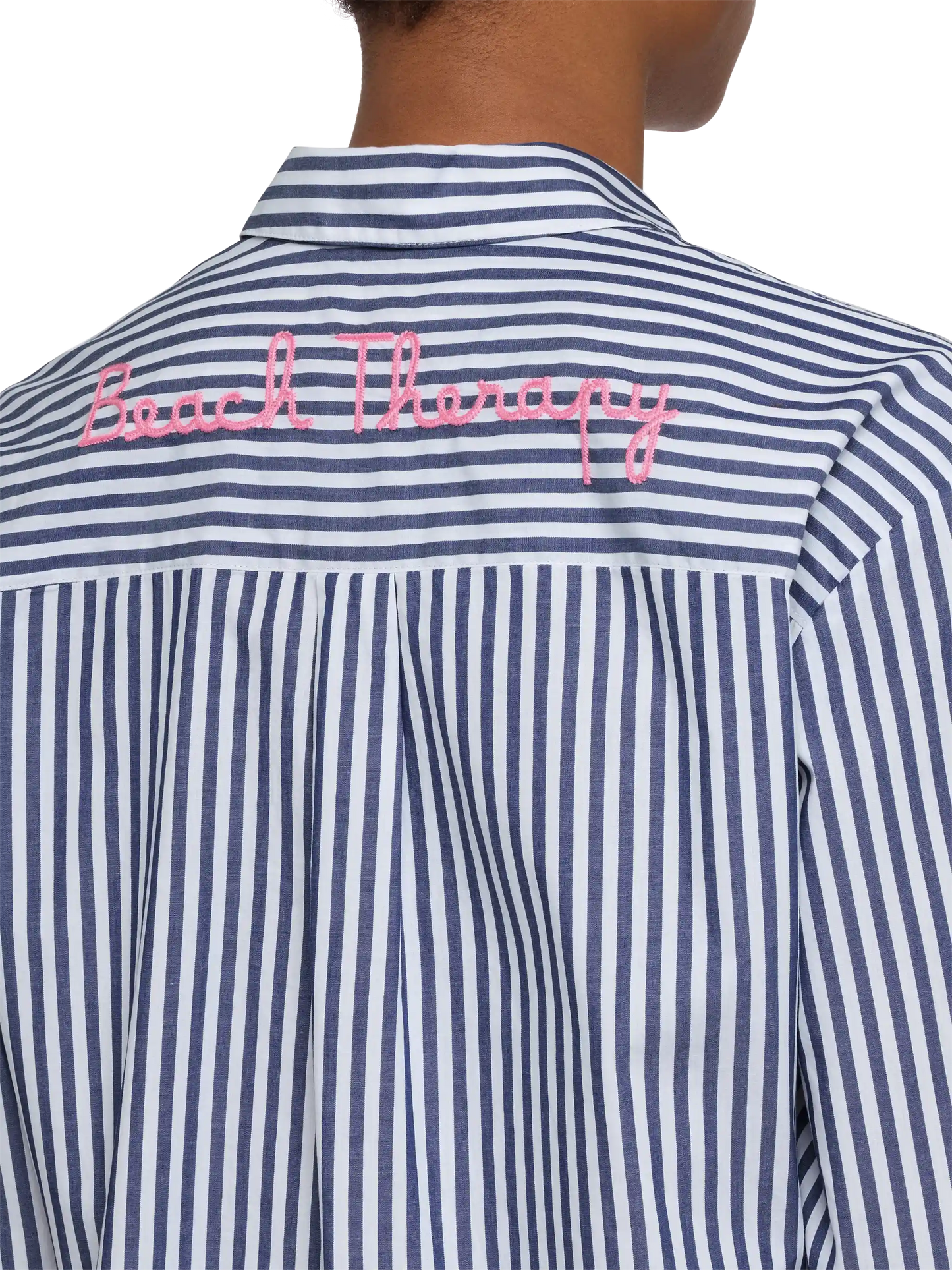 Brigitte striped-print cotton shirt with Saint Barth beach club embroidery - MC2 Saint Barth