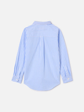 Chemise Mini Brigitte à rayures blanches et bleu clair | Édition Spéciale 
