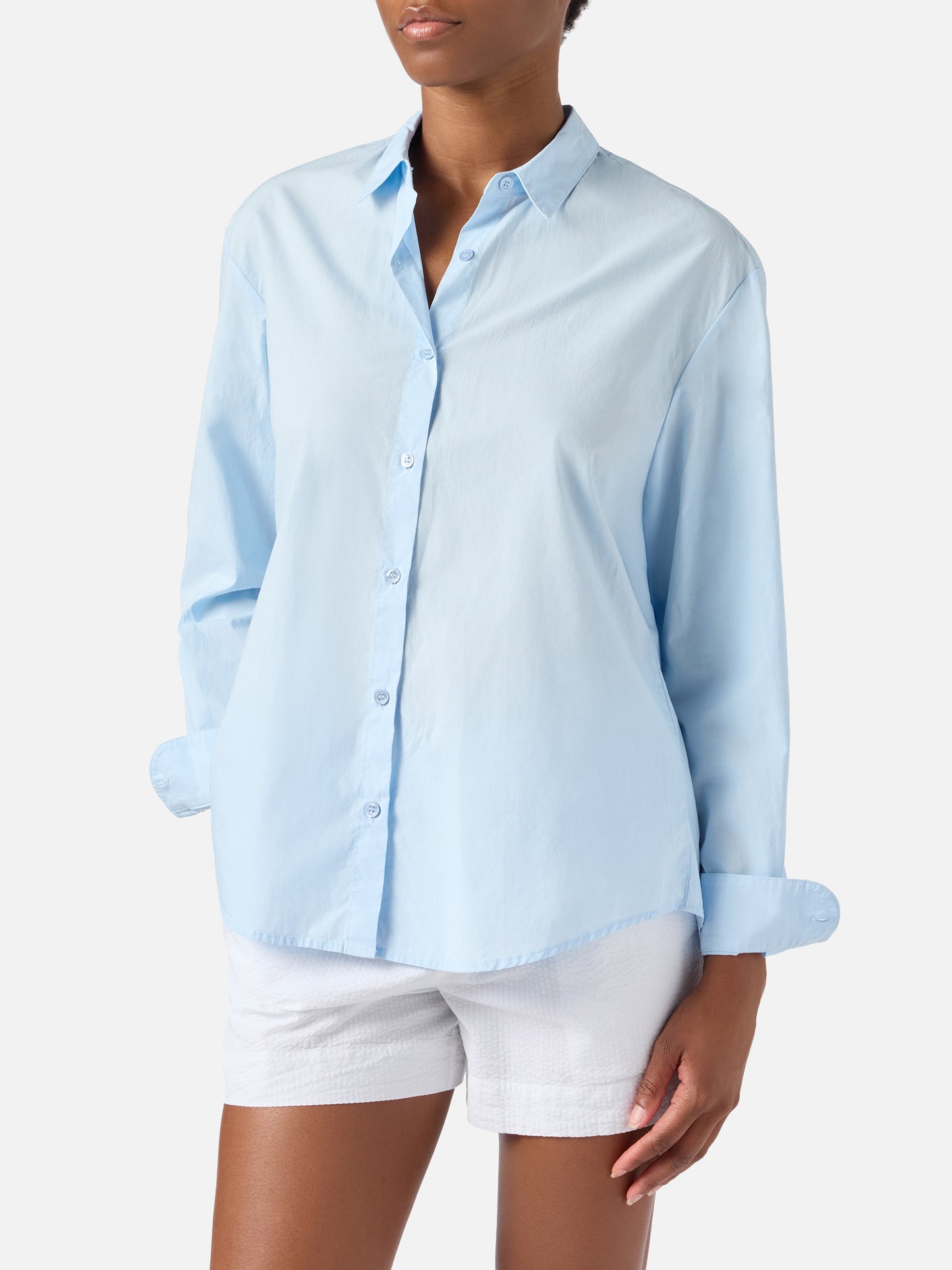 Camisa Brigitte azul claro con estampado Hello Kitty | Edición Especial 