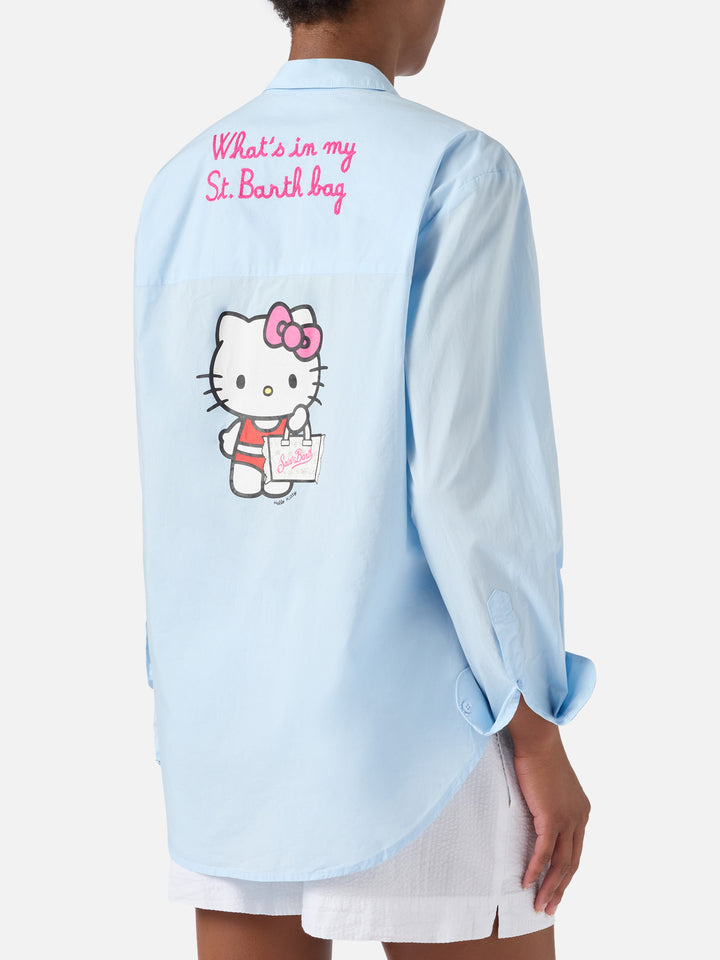 Camicia Brigitte azzurra con stampa Hello Kitty | Special Edition