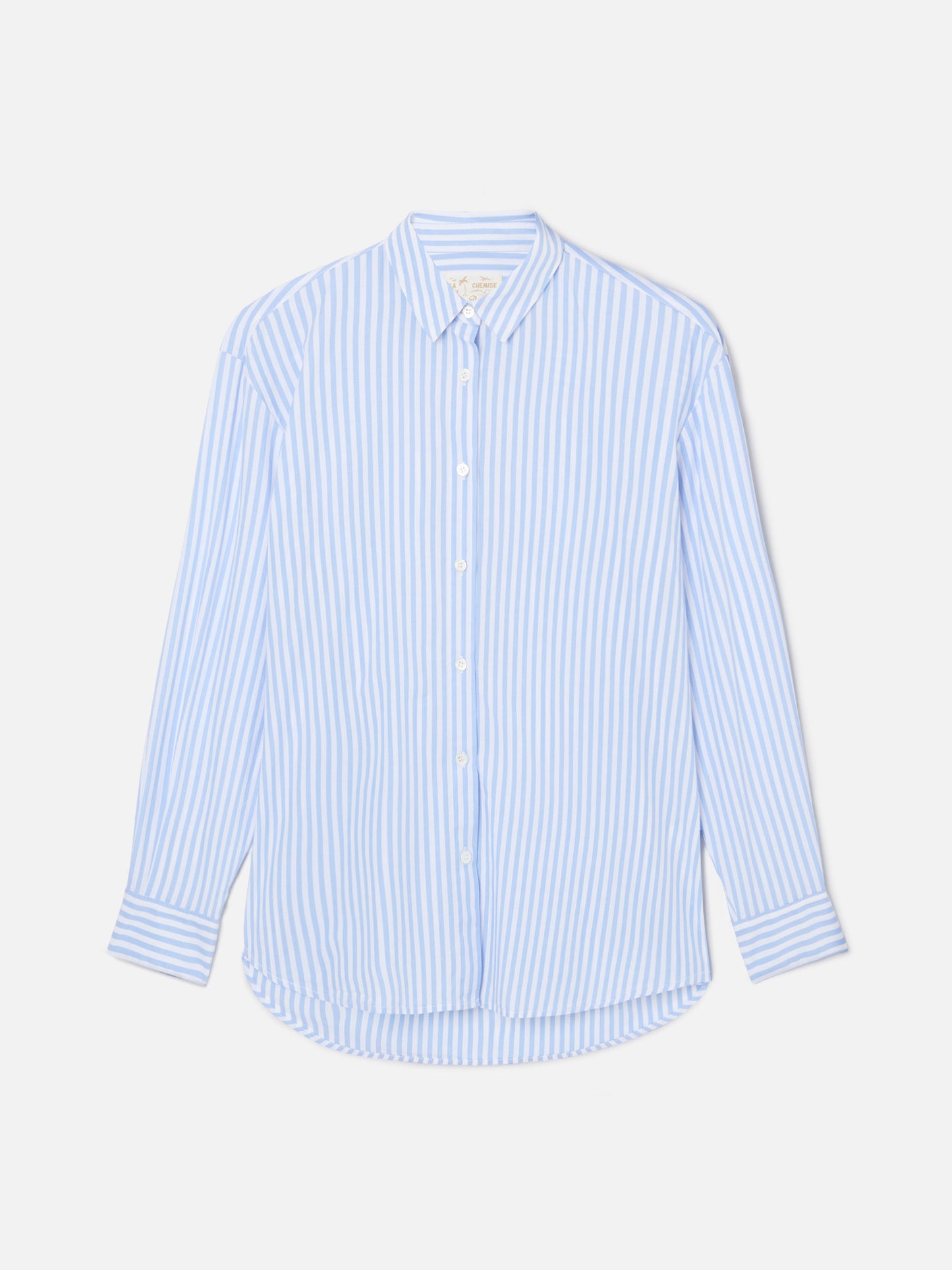 Camisa Brigitte de rayas azul claro con estampado de Snoopy | Special Edition 