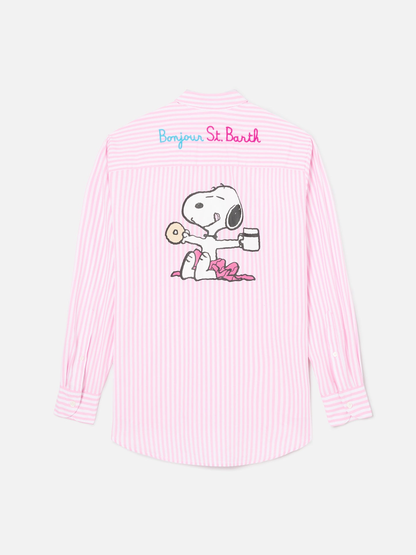 Chemise rayée rose Brigitte avec imprimé Snoopy | Special Edition 
