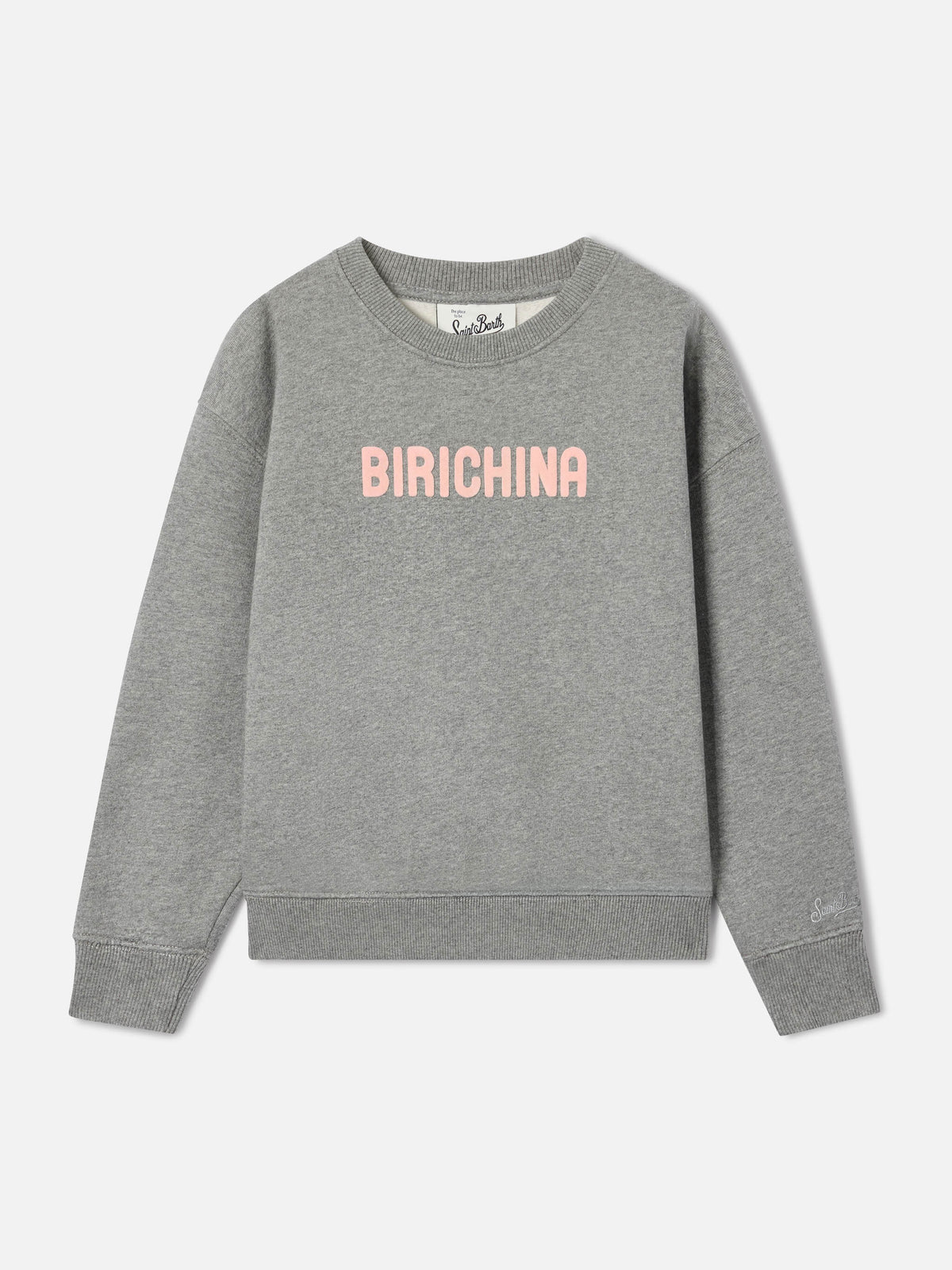 Sudadera de mezcla de algodón Grey Briony con estampado flock Birichina 