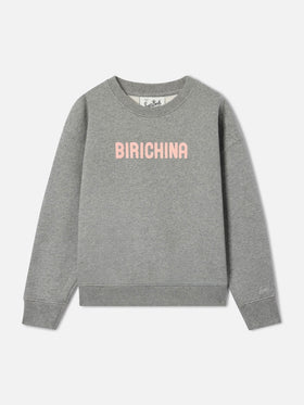 Sudadera de mezcla de algodón Grey Briony con estampado flock Birichina 