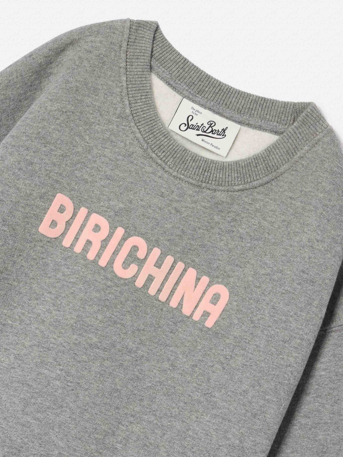 Sudadera de mezcla de algodón Grey Briony con estampado flock Birichina 