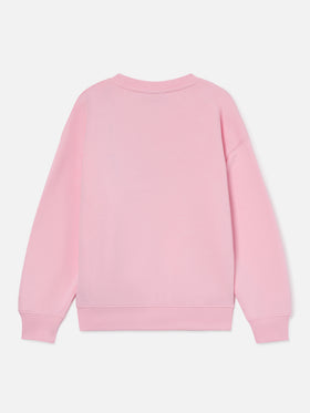 Pink Briony cotton blend sweatshirt with My Mom Is My Stylist embroidery